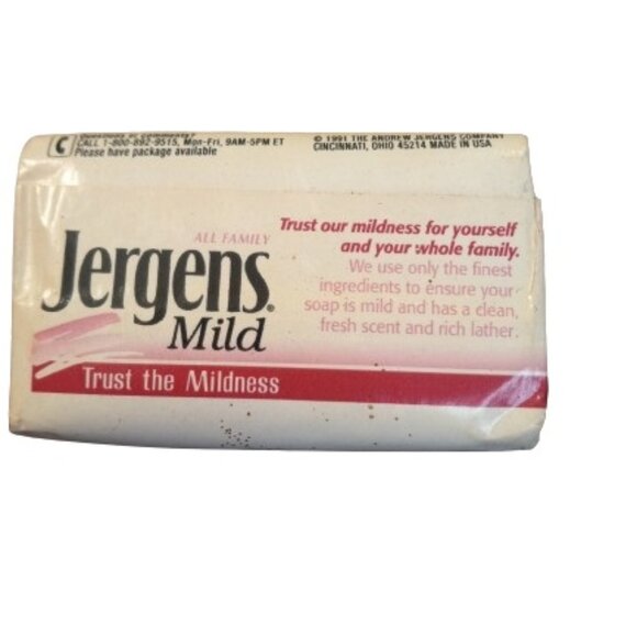 Jergens Mild Bar Soap 3 oz White Facial size Vintage 1991 - Picture 2 of 6